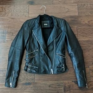 Black leather jacket